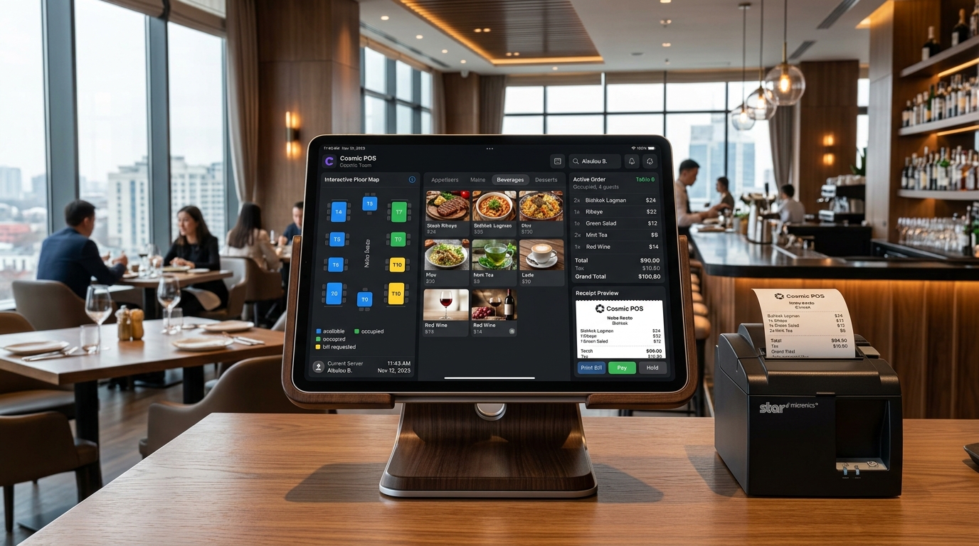 Cosmic Team Restaurant POS Terminal and Thermal Printer